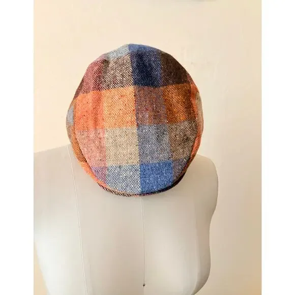 City Sport Belgian Tweed Patchwork Flat Cap Wool Newsboy Hat Size 59 - Picture 5 of 6